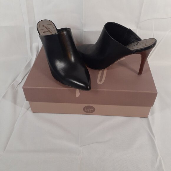 Latigo Black High Heel Mules - 7 1/2 - Picture 2 of 6